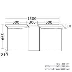 Burgbad Badu Spiegelschrank Mit LED-Aufsatzleuchte 150 Cm, 3 Spiegeltüren, Version Links
