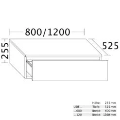 Burgbad Cube Sideboards 80 Cm, 1 Auszug