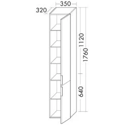 Burgbad Eqio Hochschrank 35 X 32 X 176 Cm Rechts, Mit Griff G0146 -Duravit Verkaufsgeschäft hersteller burgbad eqio hochschraenke hochschrank 35 1443302