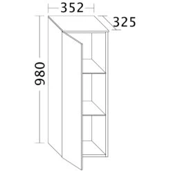 Burgbad Essence Halbhoher Schrank 35,2 Cm, 1 Tür, Anschlag Links