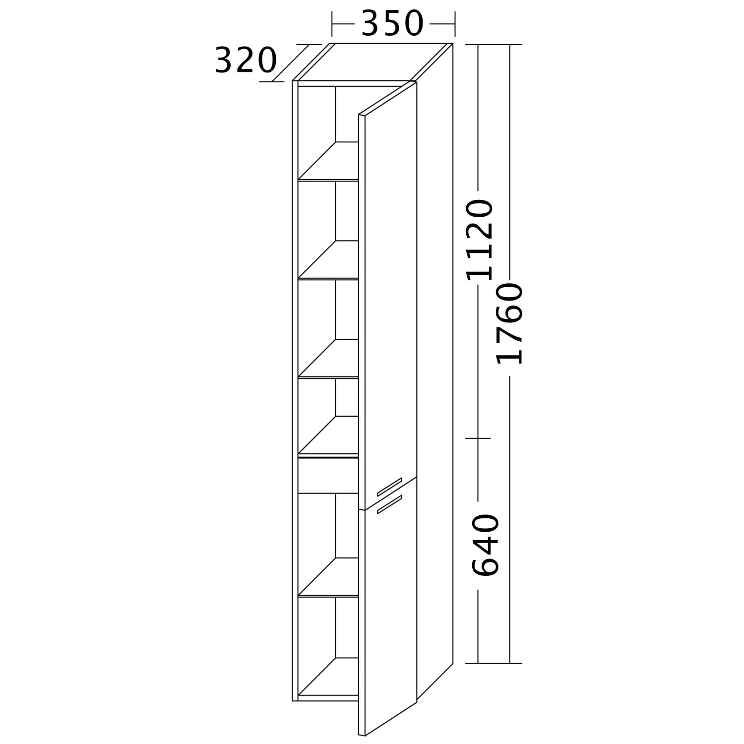 Burgbad Euro Hochschrank 35 Cm, 2 Türen, 1 Innenauszug, Anschlag Rechts, Mit Griffleiste 4 Burgbad Euro Hochschrank 35 Cm, 2 Türen, 1 Innenauszug, Anschlag Rechts, Mit Griffleiste - Image 2