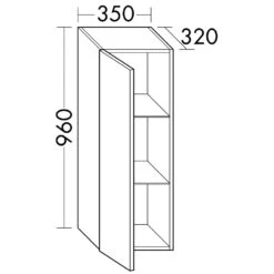 Burgbad Junit Halbhoher Schrank 35 X 32 X 96 Cm Links