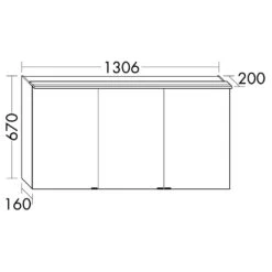 Burgbad Yumo Spiegelschrank Mit Horizontaler LED-Beleuchtung 130 Cm, Rechts