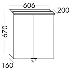 Burgbad Yumo Spiegelschrank Mit Horizontaler LED-Beleuchtung Und Waschtischbeleuchtung 60 Cm