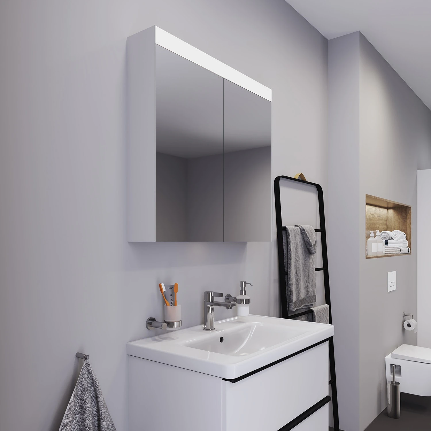 Duravit Licht Und Spiegel Spiegelschrank 81 X 76 Cm Best-Version 5 Duravit Licht Und Spiegel Spiegelschrank 81 X 76 Cm Best-Version - Image 3