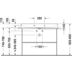 Duravit DuraSquare Metallkonsole, Bodenstehend 106,5 X 45,1 Cm