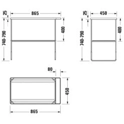 Duravit DuraSquare Metallkonsole, Bodenstehend 86,5 X 45,1 Cm -Duravit Verkaufsgeschäft hersteller duravit durasquare zubehoer metallkonsole bodenstehend 3576170