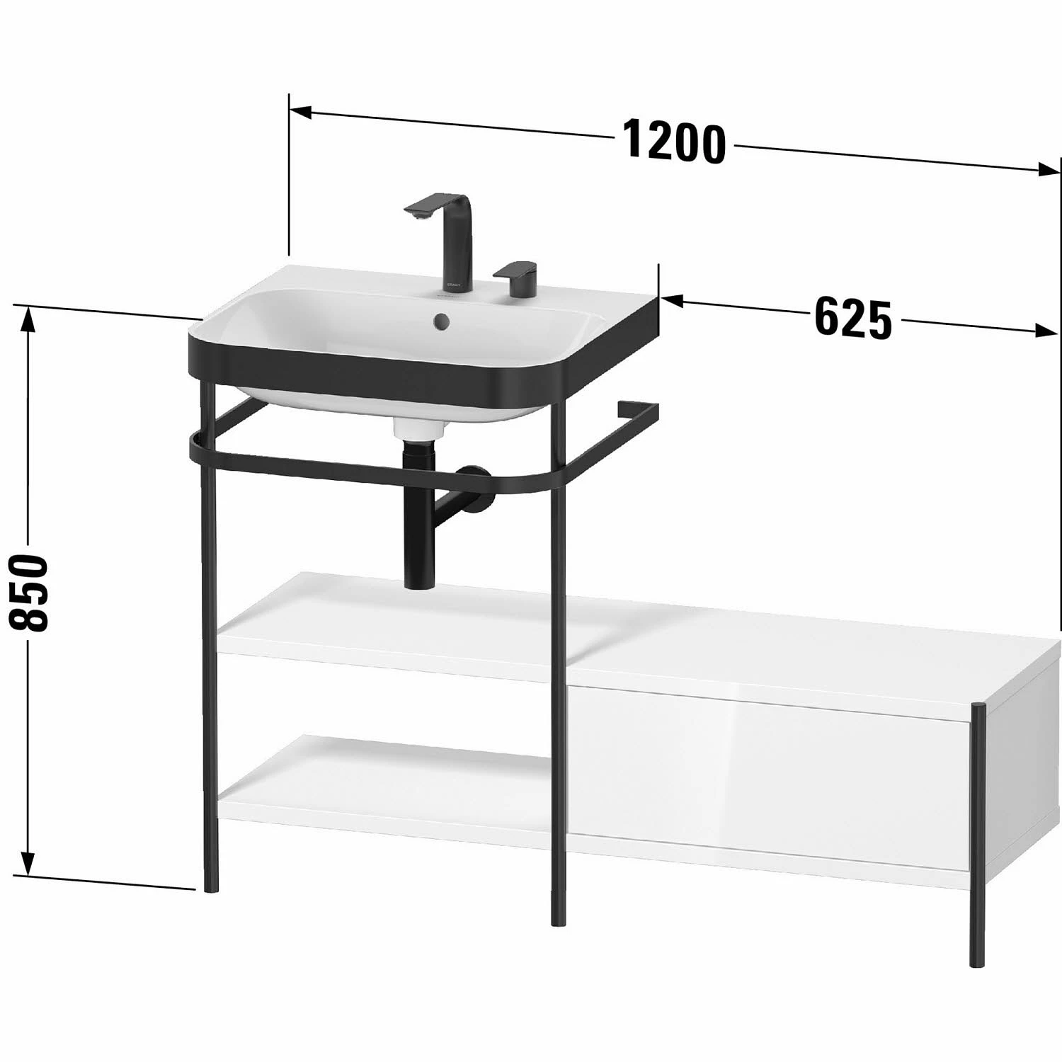 Duravit Happy D.2 Plus C-bonded Waschtisch Mit 2 Hahnlöchern 120 X 49 Cm, Mit 1 Schubkasten Und Anbau Rechts 3 Duravit Happy D.2 Plus C-bonded Waschtisch Mit 2 Hahnlöchern 120 X 49 Cm, Mit 1 Schubkasten Und Anbau Rechts
