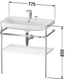 Duravit Happy D.2 Plus C-shaped Waschtisch Ohne Hahnloch, 77,5 X 49 Cm, Mit 1 Holzfachboden 3 Duravit Happy D.2 Plus C-shaped Waschtisch Ohne Hahnloch, 77,5 X 49 Cm, Mit 1 Holzfachboden