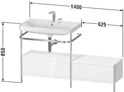 Duravit Happy D.2 Plus C-shaped Waschtisch Mit 1 Hahnloch, 140 X 49 Cm, Mit 2 Schubkästen Und Anbau Rechts 3 Duravit Happy D.2 Plus C-shaped Waschtisch Mit 1 Hahnloch, 140 X 49 Cm, Mit 2 Schubkästen Und Anbau Rechts