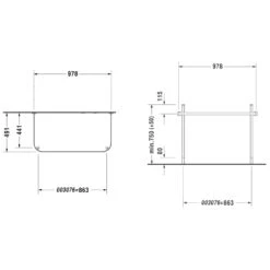 Duravit Happy D.2 Metallkonsole Für Waschtisch 231810