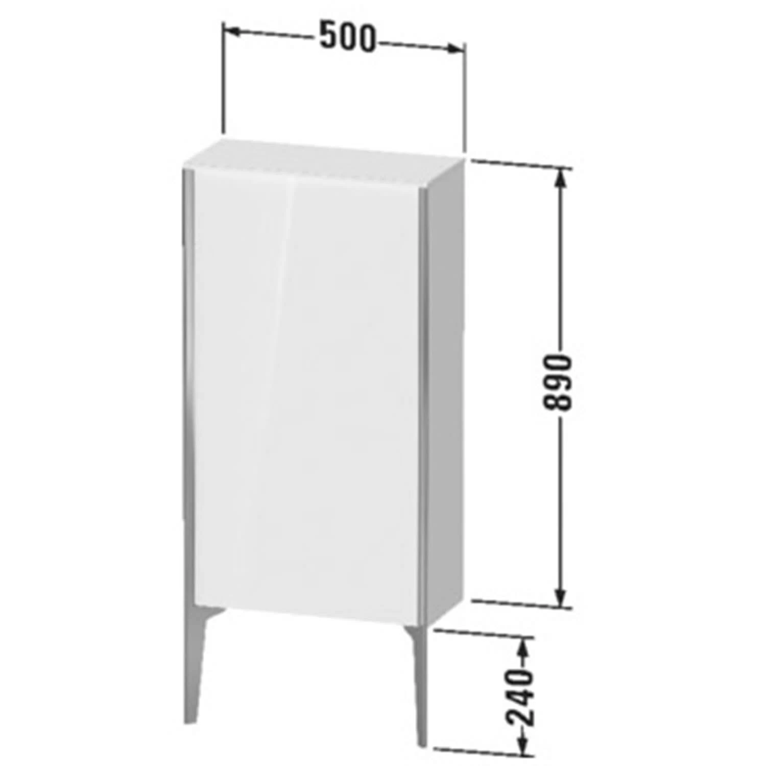 Duravit XViu Halbhochschrank Stehend 50 X 89 Cm, 1 Tür Anschlag Links 5 Duravit XViu Halbhochschrank Stehend 50 X 89 Cm, 1 Tür Anschlag Links - Image 3