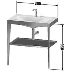 Duravit XViu Möbelwaschtisch 80 X 48 Cm C-bonded Ohne Hahnloch, Mit Metallkonsole, Bodenstehend -Duravit Verkaufsgeschäft hersteller duravit xviu moebelwaschtische standmontage bonded 2433070