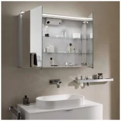 Emco Asis Flat LED Lichtspiegelschrank 60 Cm, Mit 2 Türen