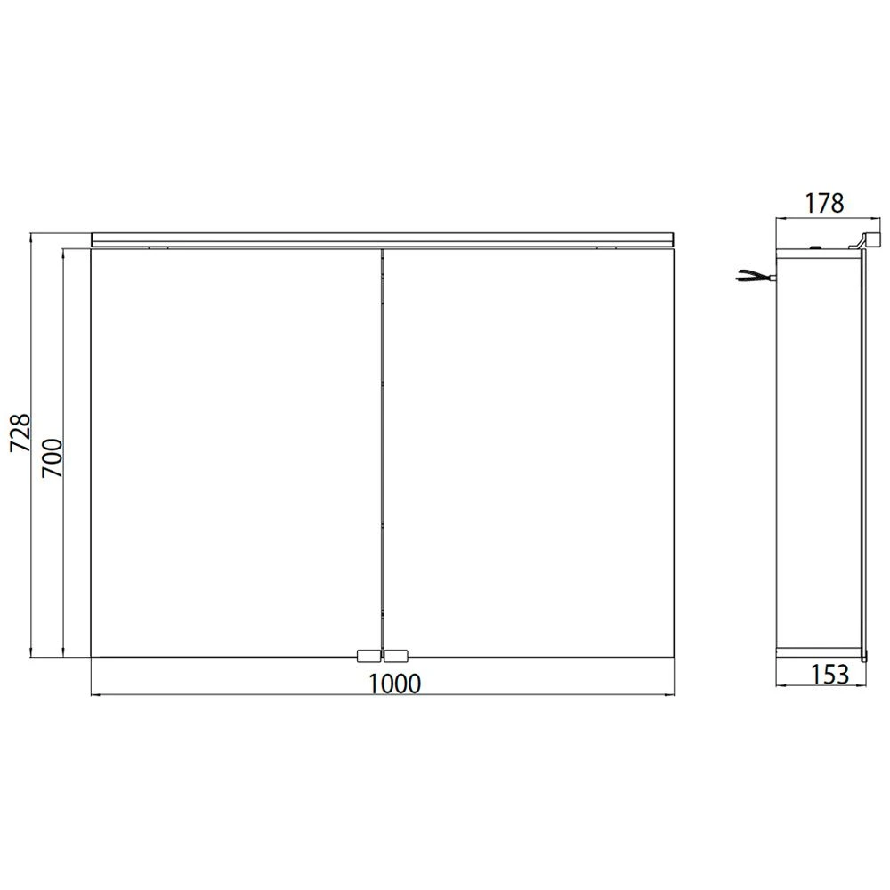 Emco Asis Pure LED Lichtspiegelschrank 100 Cm 5 Emco Asis Pure LED Lichtspiegelschrank 100 Cm - Image 3