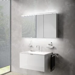 Emco Asis Pure LED Lichtspiegelschrank 120 Cm Mit Waschplatzbeleuchtung -Duravit Verkaufsgeschäft hersteller emco asis spiegelschraenke pure led 3581774