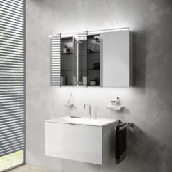 Emco Asis Pure LED Lichtspiegelschrank 120 Cm Mit Waschplatzbeleuchtung -Duravit Verkaufsgeschäft hersteller emco asis spiegelschraenke pure led 3581780