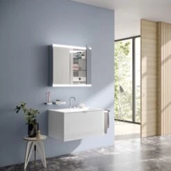 Emco Asis Evo Lichtspiegelschrank Aufputzmodell 80 X 70 Cm -Duravit Verkaufsgeschäft hersteller emco spiegelschraenke asis evo lichtspiegelschrank 3580799