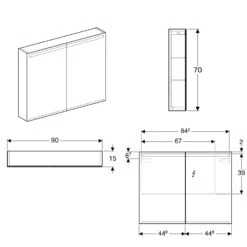 Geberit Option Spiegelschrank Mit Beleuchtung 90 Cm