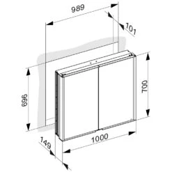 Keuco Royal Match Spiegelschrank Wandhalbeinbau Mit LED-Beleuchtung 100 X 70 Cm -Duravit Verkaufsgeschäft hersteller keuco spiegelschraenke royal match spiegelschrank 1671342