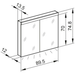 Kronenbach Moon 2.0, 4000K LED-Spiegelschrank 89,5 Cm Mit 2 Türen Und Steckdosen Links Und Rechts Unten -Duravit Verkaufsgeschäft hersteller kronenbach spiegelschraenke moon 2 spiegelschrank 3995511