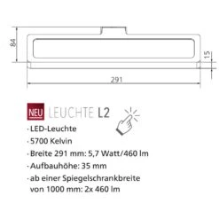 Lanzet Spiegelschrank 120 X 14,5 X 68 Cm Mit 2 Leuchten L2 Und 3 Türen -Duravit Verkaufsgeschäft hersteller lanzet mit leuchte l2 2906401