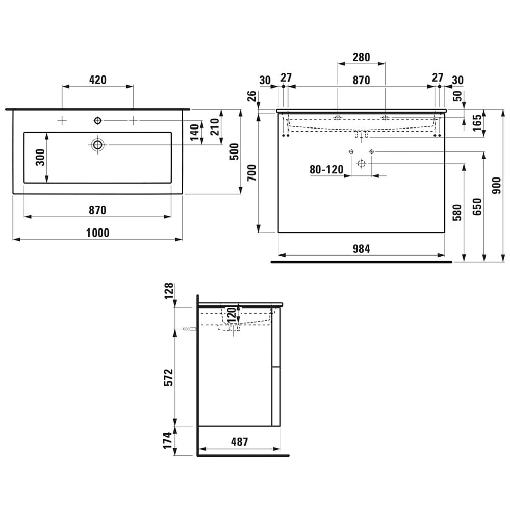 LAUFEN Kartell Waschtischkombination 100 Cm Mit 2 Hahnlöchern 3 LAUFEN Kartell Waschtischkombination 100 Cm Mit 2 Hahnlöchern
