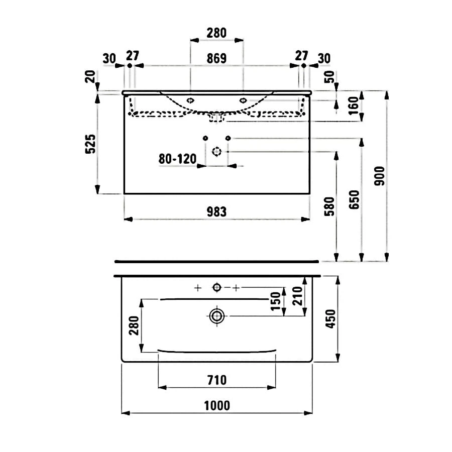 LAUFEN Palace Waschtischkombination 100 Cm Mit Griffleiste Eloxiert 5 LAUFEN Palace Waschtischkombination 100 Cm Mit Griffleiste Eloxiert - Image 3
