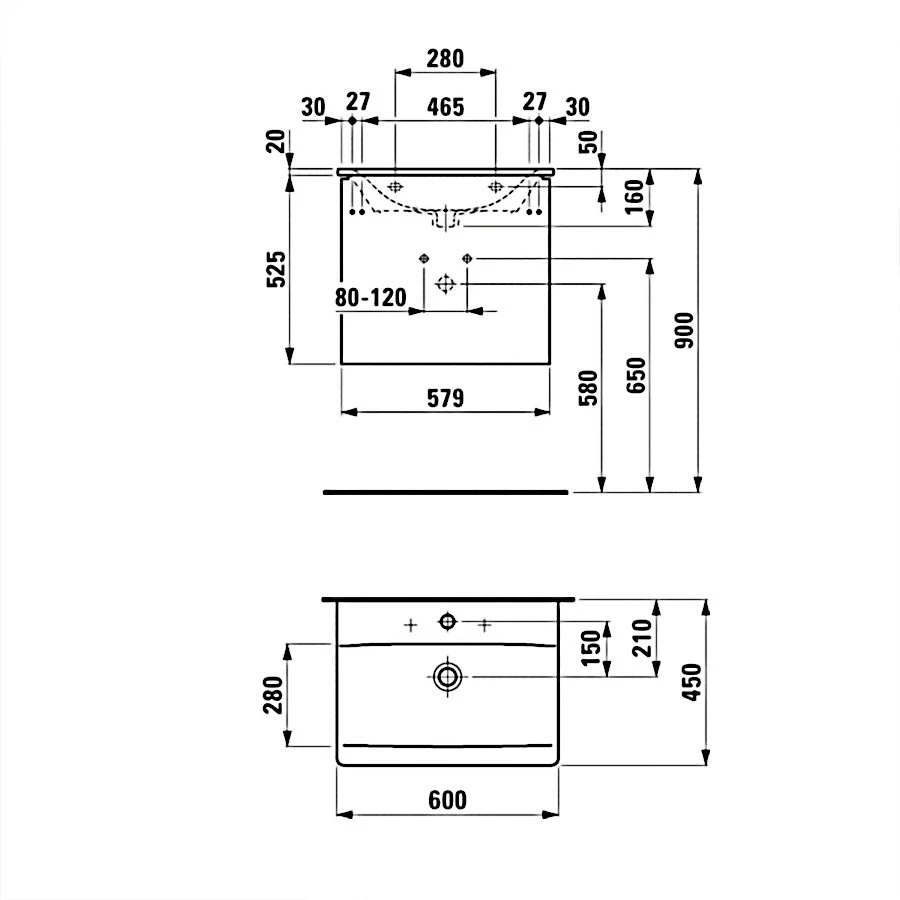 LAUFEN Palace Waschtischkombination 60 Cm Mit Griffleiste Schwarz 3 LAUFEN Palace Waschtischkombination 60 Cm Mit Griffleiste Schwarz