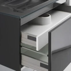 Progettobagno Helen Waschtischkombination Mit Glaswaschtisch 90 Cm Grau 6 Progettobagno Helen Waschtischkombination Mit Glaswaschtisch 90 Cm Grau -Duravit Verkaufsgeschäft hersteller megabad sortiment badmoebel moebelkombinationen glaswaschtisch 1243591