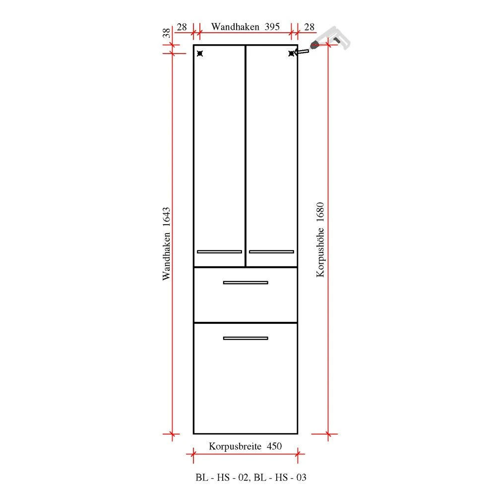 Pelipal Balto Hochschrank 45 X 33 X 168 Cm, Mit 2 Drehtüren, 1 Wäschekippe, Griff Z1 6 Pelipal Balto Hochschrank 45 X 33 X 168 Cm, Mit 2 Drehtüren, 1 Wäschekippe, Griff Z1 - Image 4