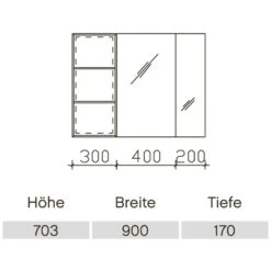 Pelipal Balto Spiegelschrank 90 X 17 X 70,3 Cm Mit Vitrine Rechts, LED Aufsatzleuchte 60 Cm In Schwarz Matt -Duravit Verkaufsgeschäft hersteller pelipal balto spiegelschraenke spiegelschrank 90 3085916