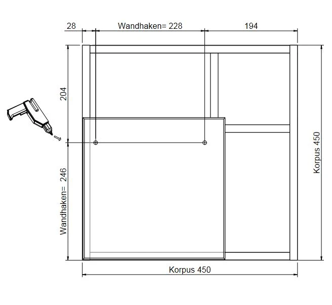 Pelipal Wandregal 1 Tür Unten Rechts, 3 Fächer 45 X 20 X 45 Cm 4 Pelipal Wandregal 1 Tür Unten Rechts, 3 Fächer 45 X 20 X 45 Cm - Image 2