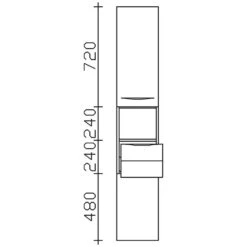 Pelipal Serie 6025 (Solitaire) Hochschrank 30 X 33 X 168 Cm, 2 Drehtüren, 1 Auszug, Griff R1, Anschlag Links -Duravit Verkaufsgeschäft hersteller pelipal solitaire 6025 hochschraenke griff 1409195