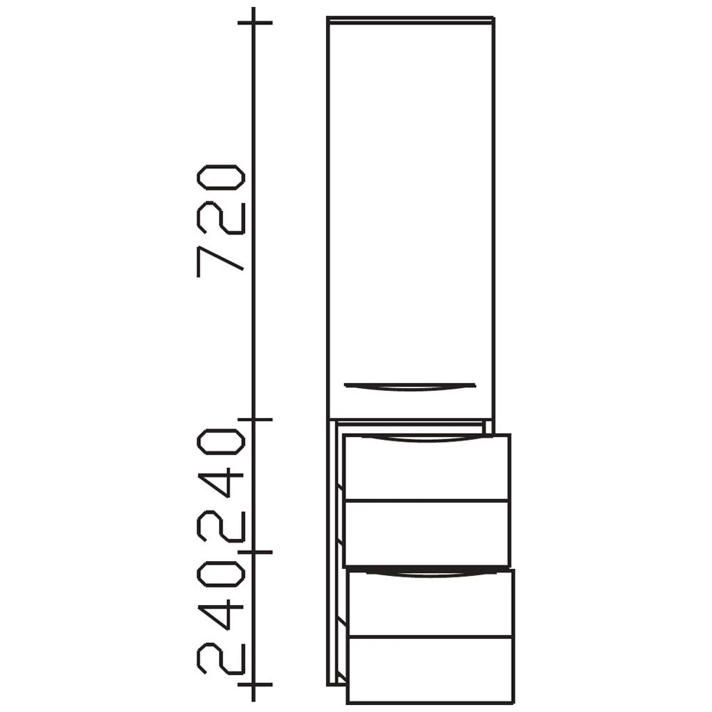 Pelipal Serie 6025 (Solitaire) Midischrank 45 X 33 X 121 Cm Mit 1 Drehtür, 2 Auszüge, Griff H1, Anschlag Rechts 4 Pelipal Serie 6025 (Solitaire) Midischrank 45 X 33 X 121 Cm Mit 1 Drehtür, 2 Auszüge, Griff H1, Anschlag Rechts - Image 3