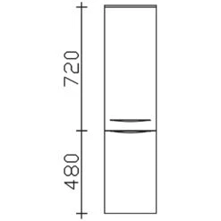 Pelipal Serie 6025 (Solitaire) Midischrank 30 X 33 X 121 Cm, 2 Drehtüren, Griff S, Anschlag Links -Duravit Verkaufsgeschäft hersteller pelipal solitaire 6025 seitenschraenke stangengriff 1465307