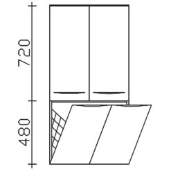 Pelipal Serie 6025 (Solitaire) Midischrank 60 X 33 X 121 Cm, 2 Drehtüren, 2 Wäschkippen, Griff S -Duravit Verkaufsgeschäft hersteller pelipal solitaire 6025 seitenschraenke stangengriff 1465376