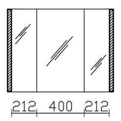 Pelipal S25 Spiegelschrank Mit Seitl. LED Lichtprofil 90 X 17 X 70 Cm, Modul Unten, LED Waschplatzbeleuchtung