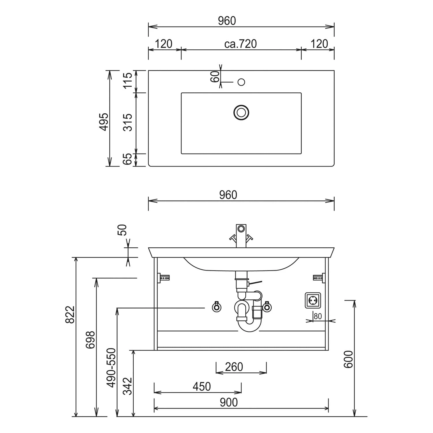 Puris Kao Line Waschtischkombination 96 Cm Mit Keramikwaschtisch, 2 Auszügen, Stangengriff 6 Puris Kao Line Waschtischkombination 96 Cm Mit Keramikwaschtisch, 2 Auszügen, Stangengriff - Image 4