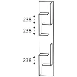 Puris Linea Hochschrank-Regal 30 X 160 Cm Mit Offener Ablage