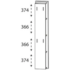 Puris Linea Hochschrank-Regal 30 X 160 Cm Mit Funktionshaken