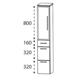 Puris Star Line Hochschrank 30 X 30 X 162,8 Cm Mit 2 Auszügen, 1 Schubkasten Und 1 Alu Rahmentür, Anschlag Links, Griff 294 -Duravit Verkaufsgeschäft hersteller puris star line hoch seitenschraenke 9937034