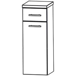 Puris Swing Highboard 40 X 30 X 82,8 Cm Mit 1 Wäschekippe Und 1 Schubkasten