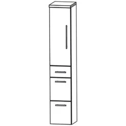 Puris Swing Hochschrank 30 X 30 X 162,8 Cm Mit 2 Auszügen, 1 Schubkasten Und 1 Tür, Türanschlag Links