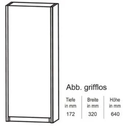Puris Unique Oberschrank 32 X 64 Cm Mit 1 Tür Grifflos, Anschlag Links