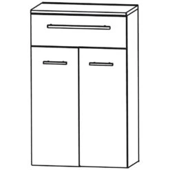 Puris Vuelta Highboard 60 X 30 X 81,6 Cm Mit 1 Schubkasten Und 1 Wäschekippe