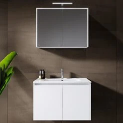 Riho Porto Spiegelschrank Mit LED Aufsatzleuchte 80 X 60