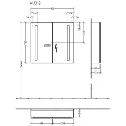 Sanipa Reflection Aluminium-Spiegelschrank ALEX 80 Mit LED-Beleuchtung -Duravit Verkaufsgeschäft hersteller sanipa reflection spiegelschraenke aluminium vorwandmodelle 5808883