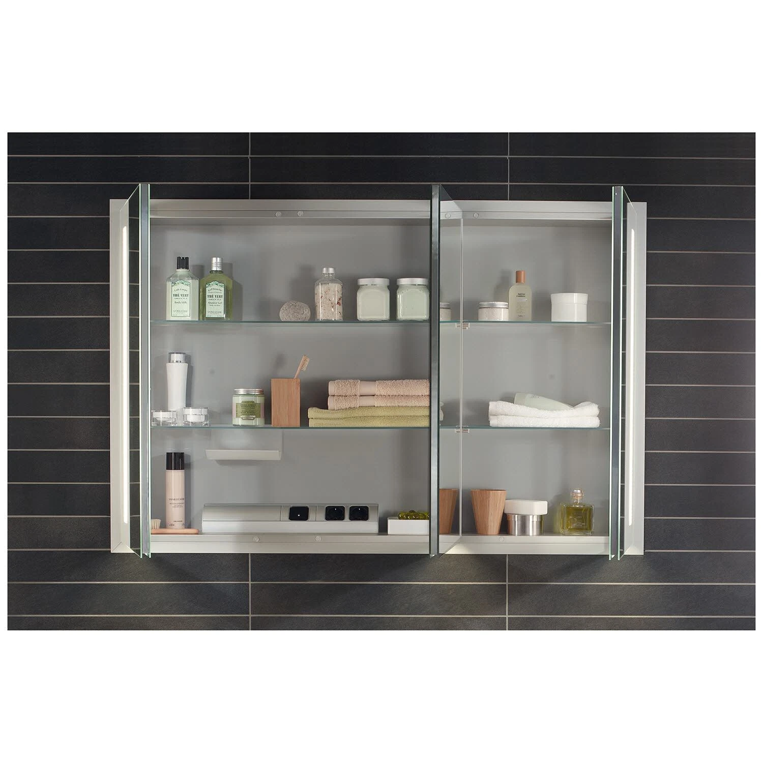 Sanipa Reflection Aluminium-Wandeinbau-Spiegelschrank WILMA 125 Mit LED-Beleuchtung 4 Sanipa Reflection Aluminium-Wandeinbau-Spiegelschrank WILMA 125 Mit LED-Beleuchtung - Image 2