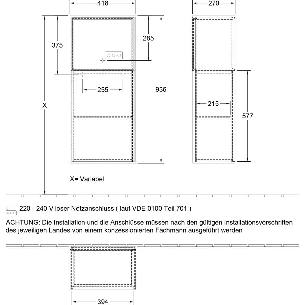 Villeroy & Boch Finion Seitenschrank 93,6 Cm Mit Regalelement Oben, Wandbeleuchtung, Anschlag Links 6 Villeroy & Boch Finion Seitenschrank 93,6 Cm Mit Regalelement Oben, Wandbeleuchtung, Anschlag Links - Image 4